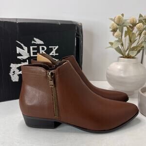 Naturalizer Claire Leather Pointed Toe Boots Cinnamon Smoot Women 10M Tried On